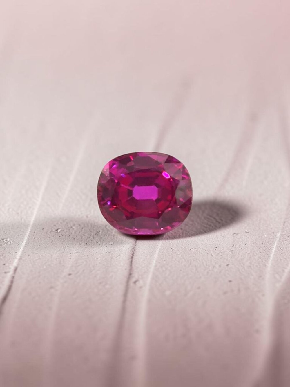 21.32 Carat Rectangular Cushion Cut Lab Created Pink Sapphire Gemstone